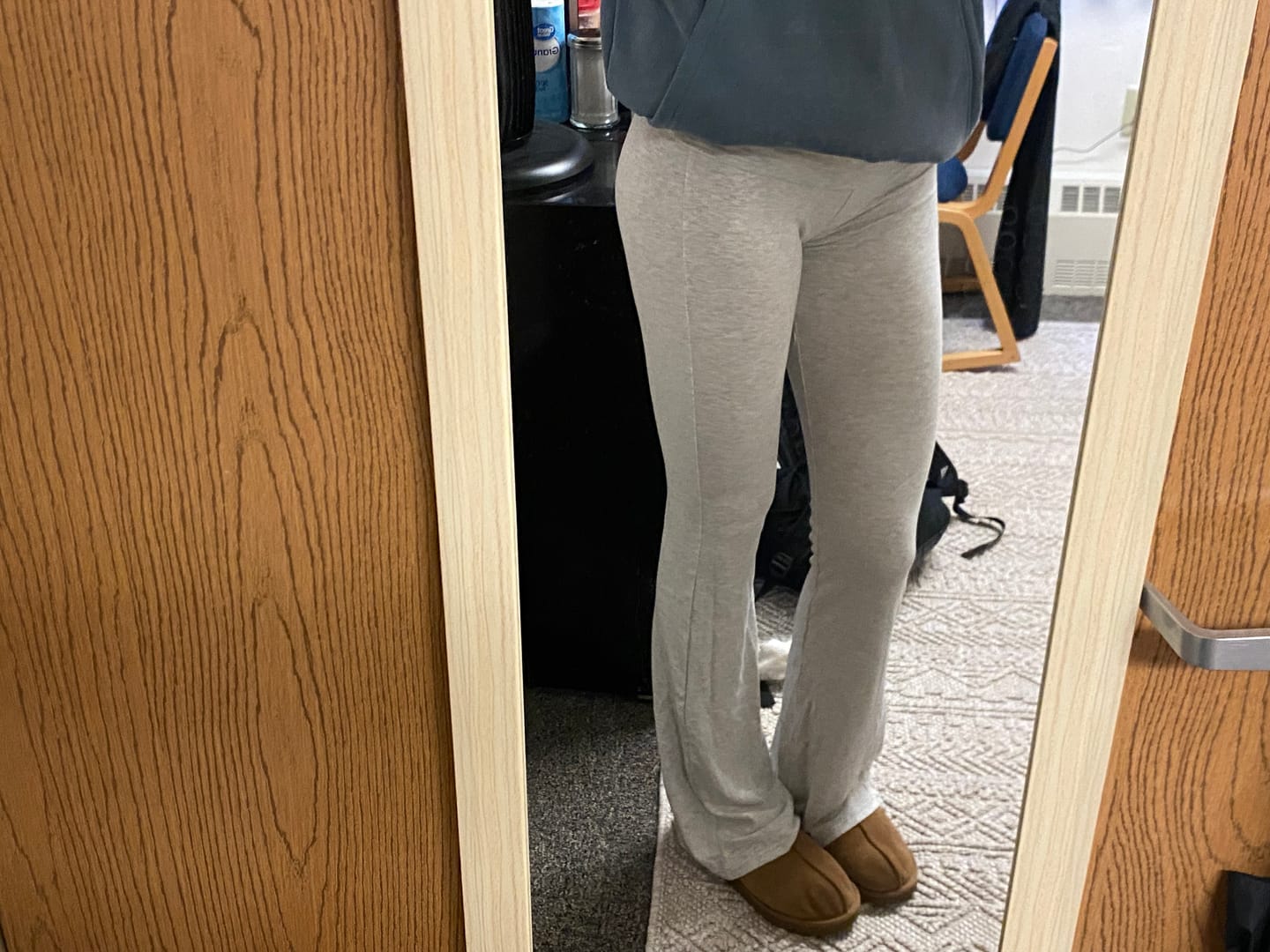 Customer photo review of Grey Fold Over Flare Pant