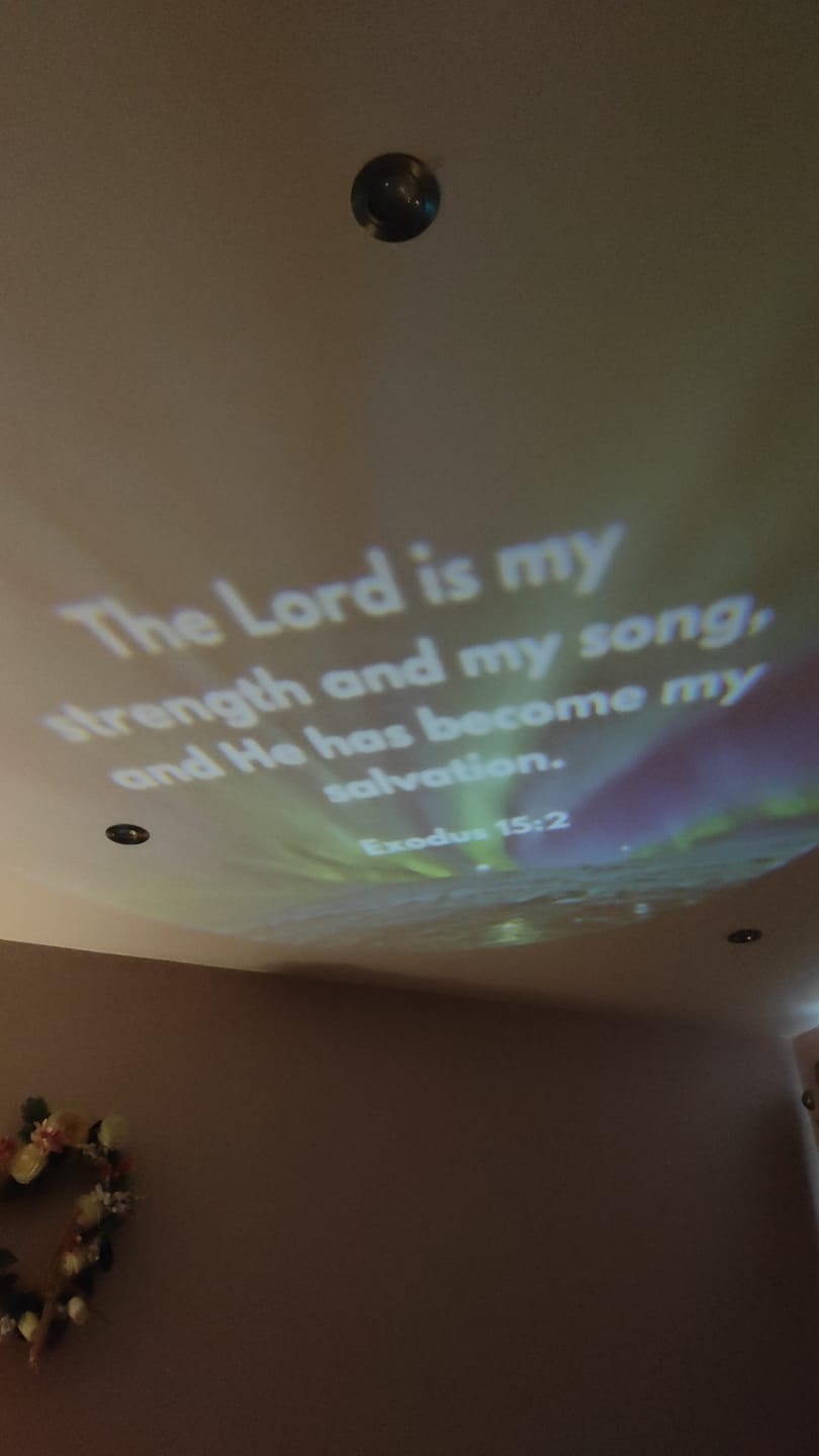 Customer photo review of (GIFTING OFFER) Godisabove Bible Verse Projector (6 Free Scripture Discs Included)