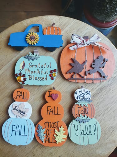 Customer photo review of Unfinished Wood Pumpkin Stack Shape - Craft - up to 46" DIY