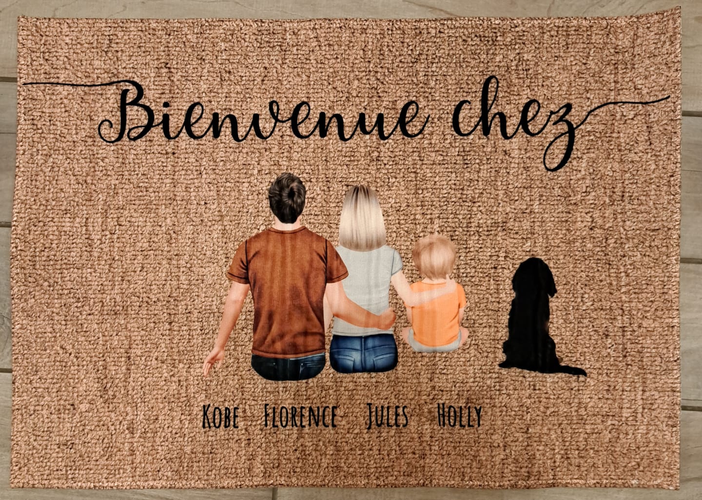 Customer photo review of Famille - Paillasson personnalisé