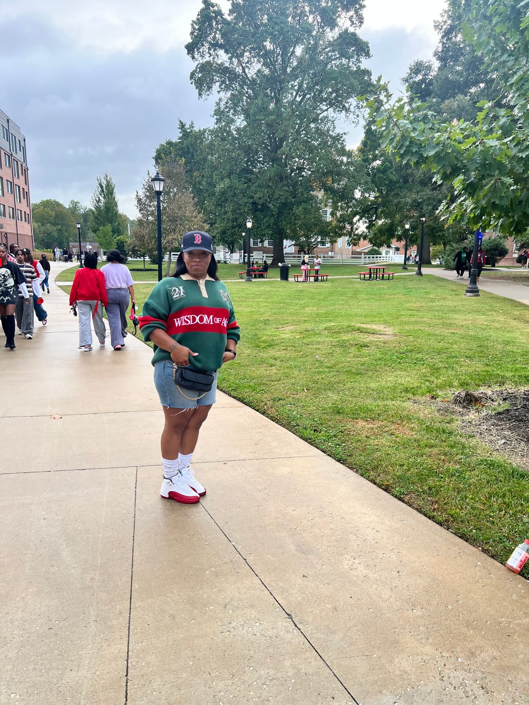 Customer photo review of Bleecker Rugby Polo LS - Green & Red
