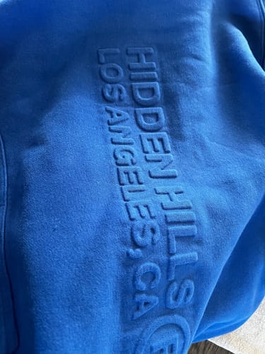 Customer photo review of EMBOSSED HOODIE ROYAL BLUE