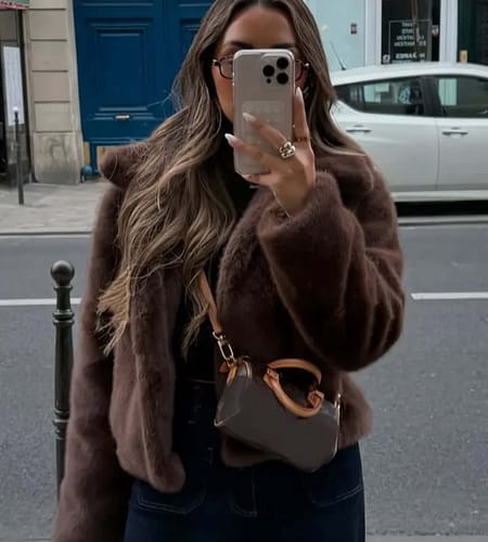 Customer photo review of Alexandra Faux Fur Jacket