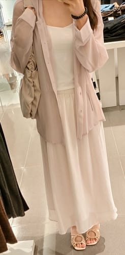 Customer photo review of Sheer Hooded Button up Top (4 Colours)