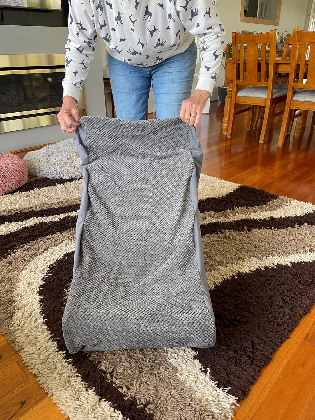 Customer photo review of Soft Foam Dog Stairs – Non-Slip Dog Steps for Beds & Couches