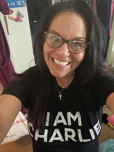 Customer photo review of I Am Charlie T-Shirt