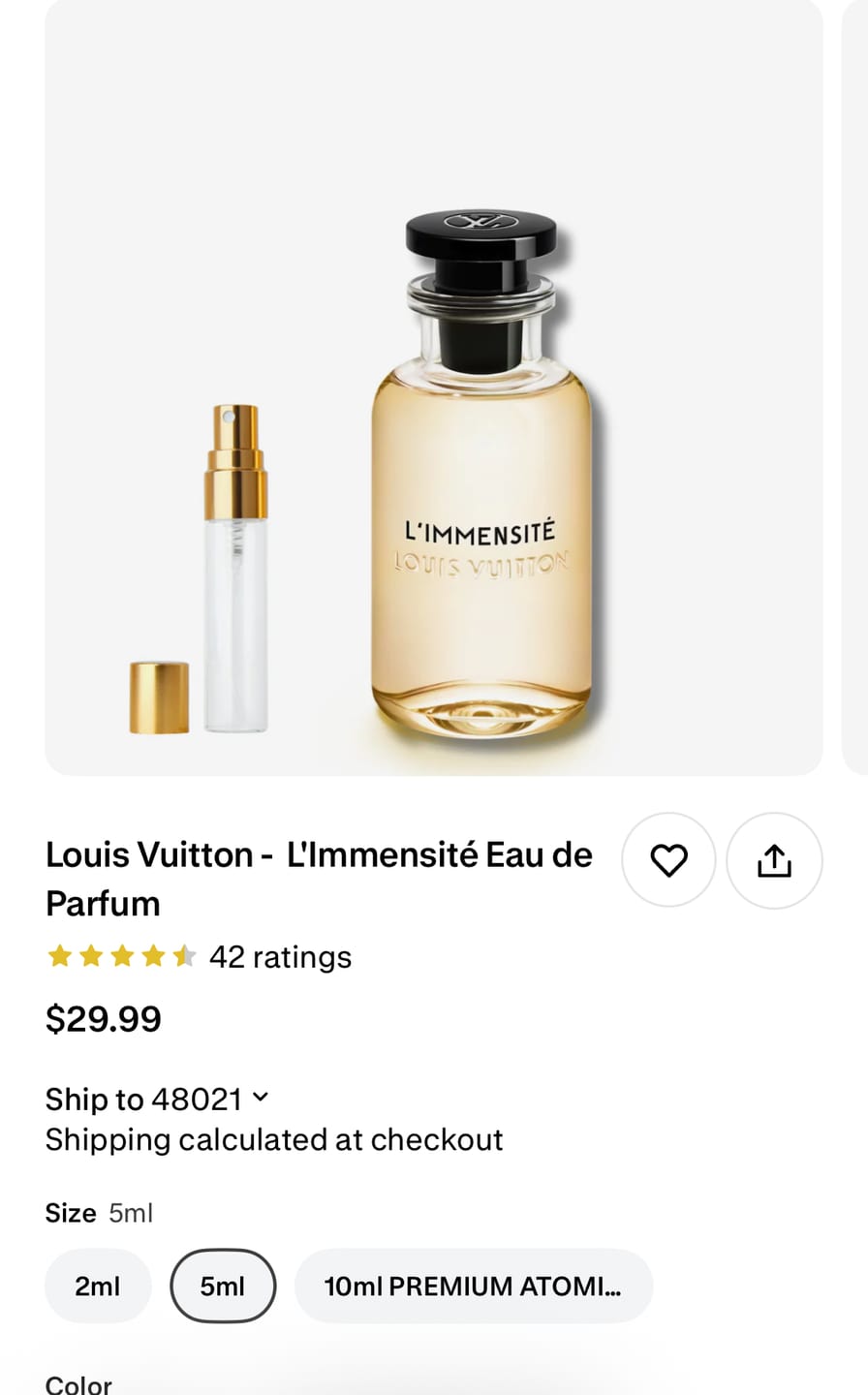 Customer photo review of Louis Vuitton -  L'Immensité Eau de Parfum