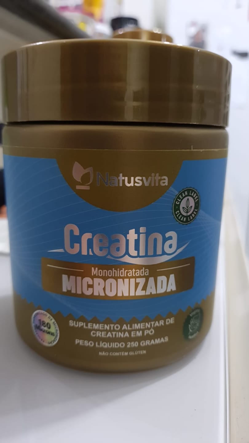 Customer photo review of Creatina 100% Pura (Pote). Monohidratada e Micronizada 180 mícrons. Livre de Metais Pesados