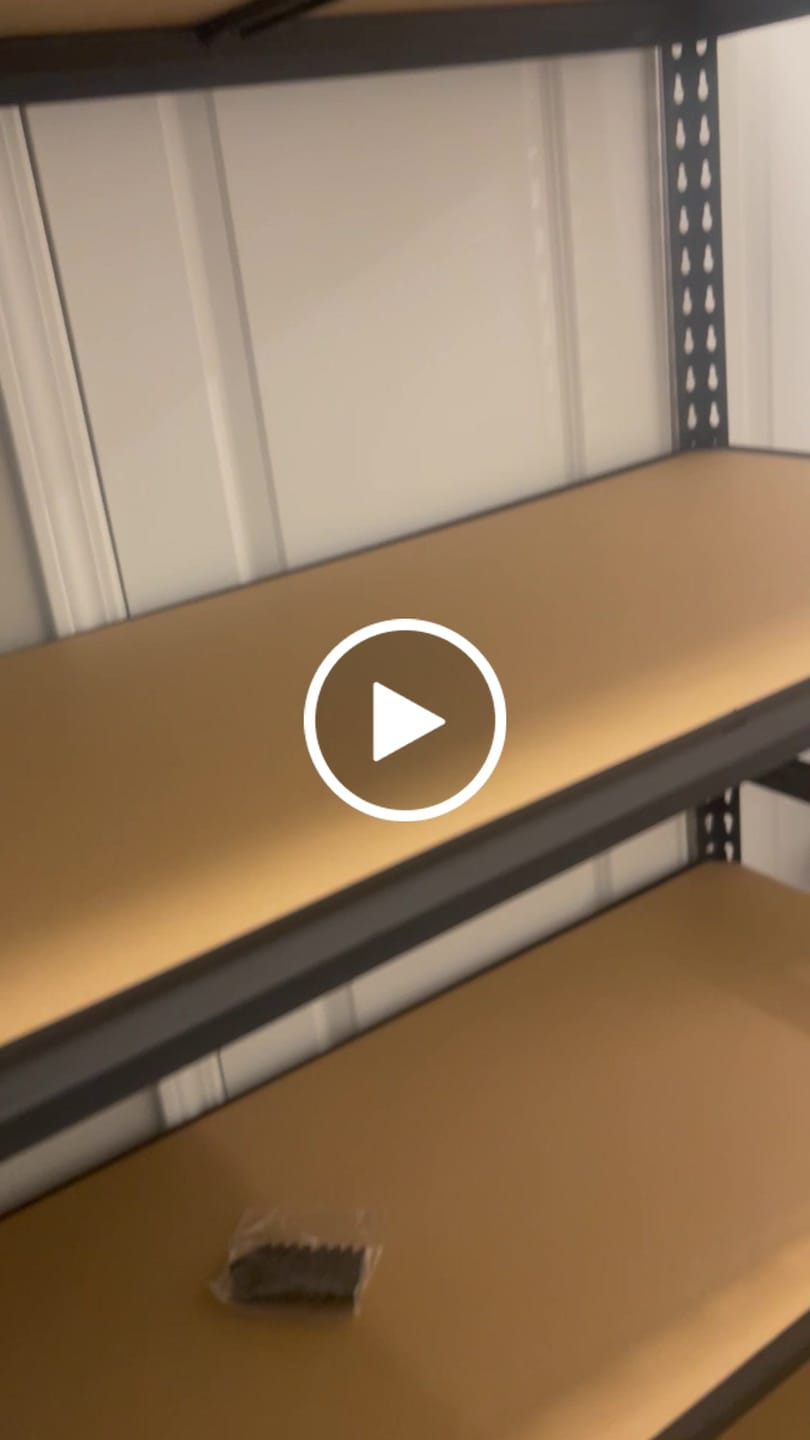 Customer video review of Reibii 5-Tier 40" W Metal Shelving for Garage, 2500lbs Heavy Duty Storage Shelves, Adjustable Shelf for Closet, Warehouse, Commercial
