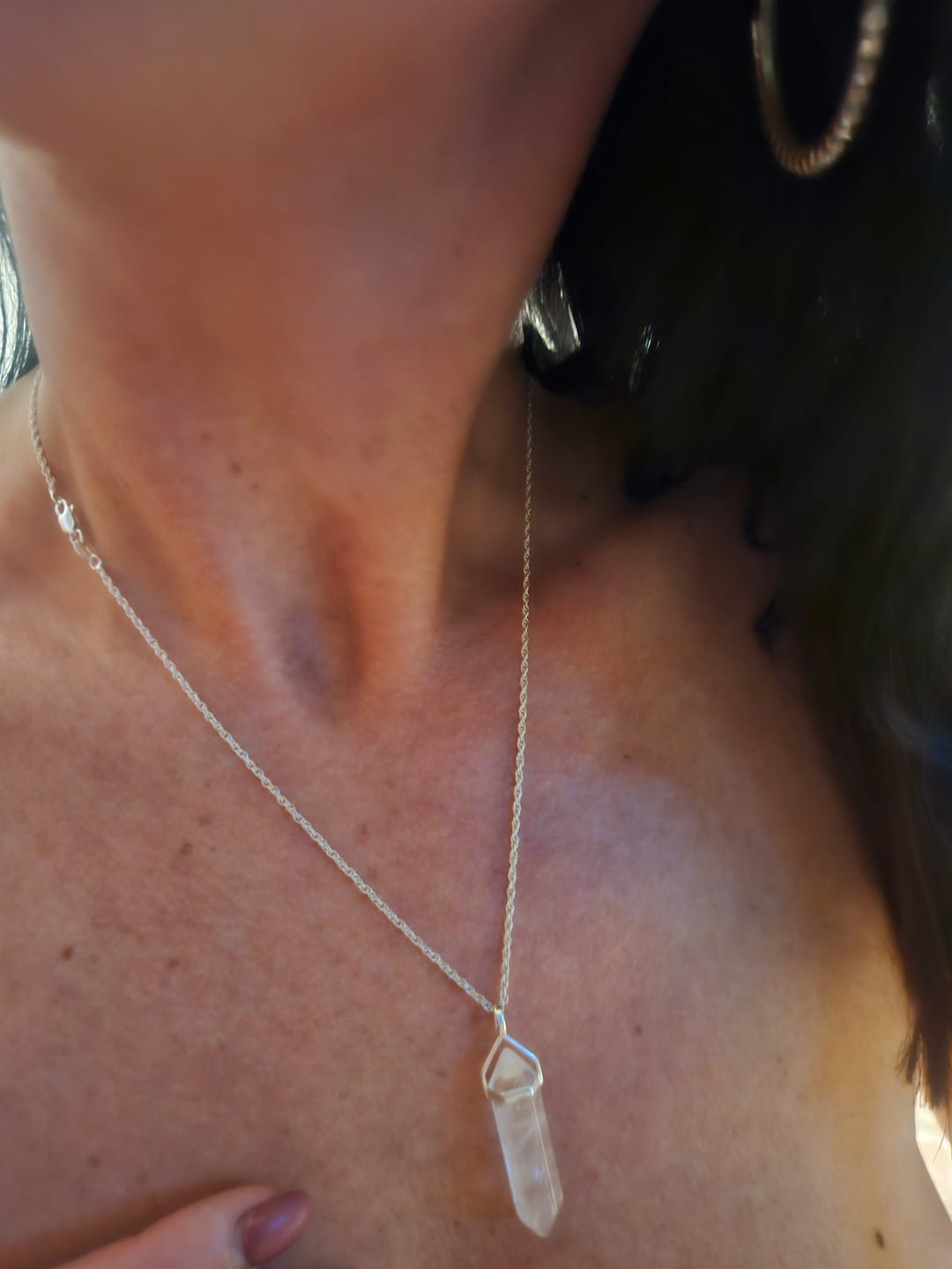 Customer photo review of Positivity pendant - Clear quartz (sterling silver)