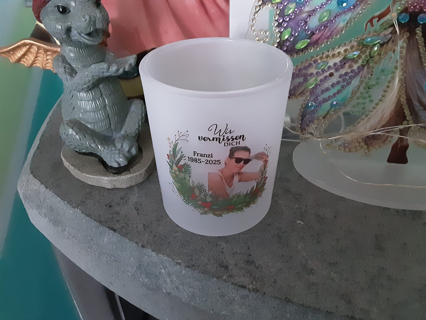Customer photo review of Bei euch - Personalisiertes Teelicht