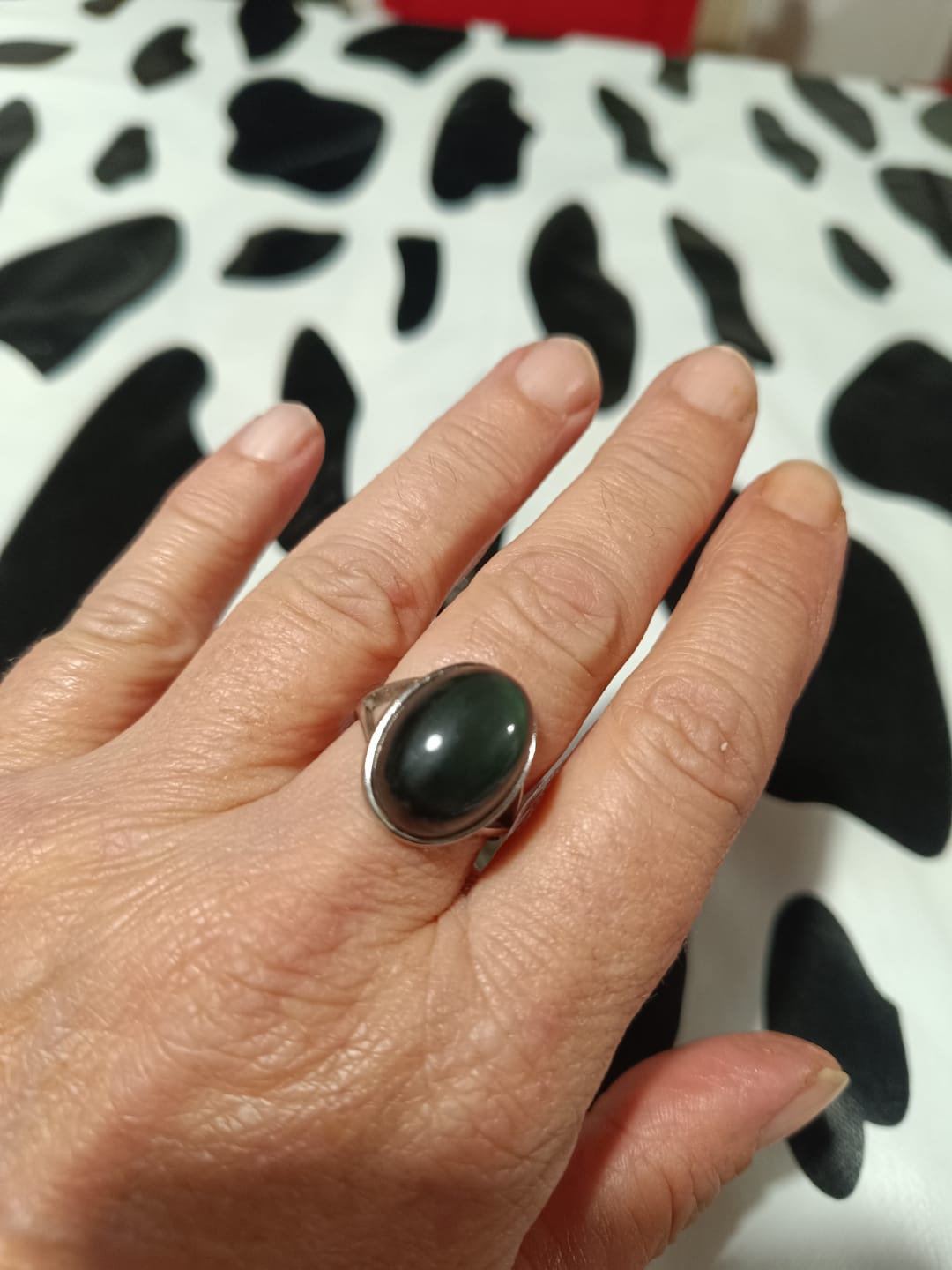 Customer photo review of Bague Ajustable "Guérison de L'Âme" en Obsidienne Œil Céleste & Argent