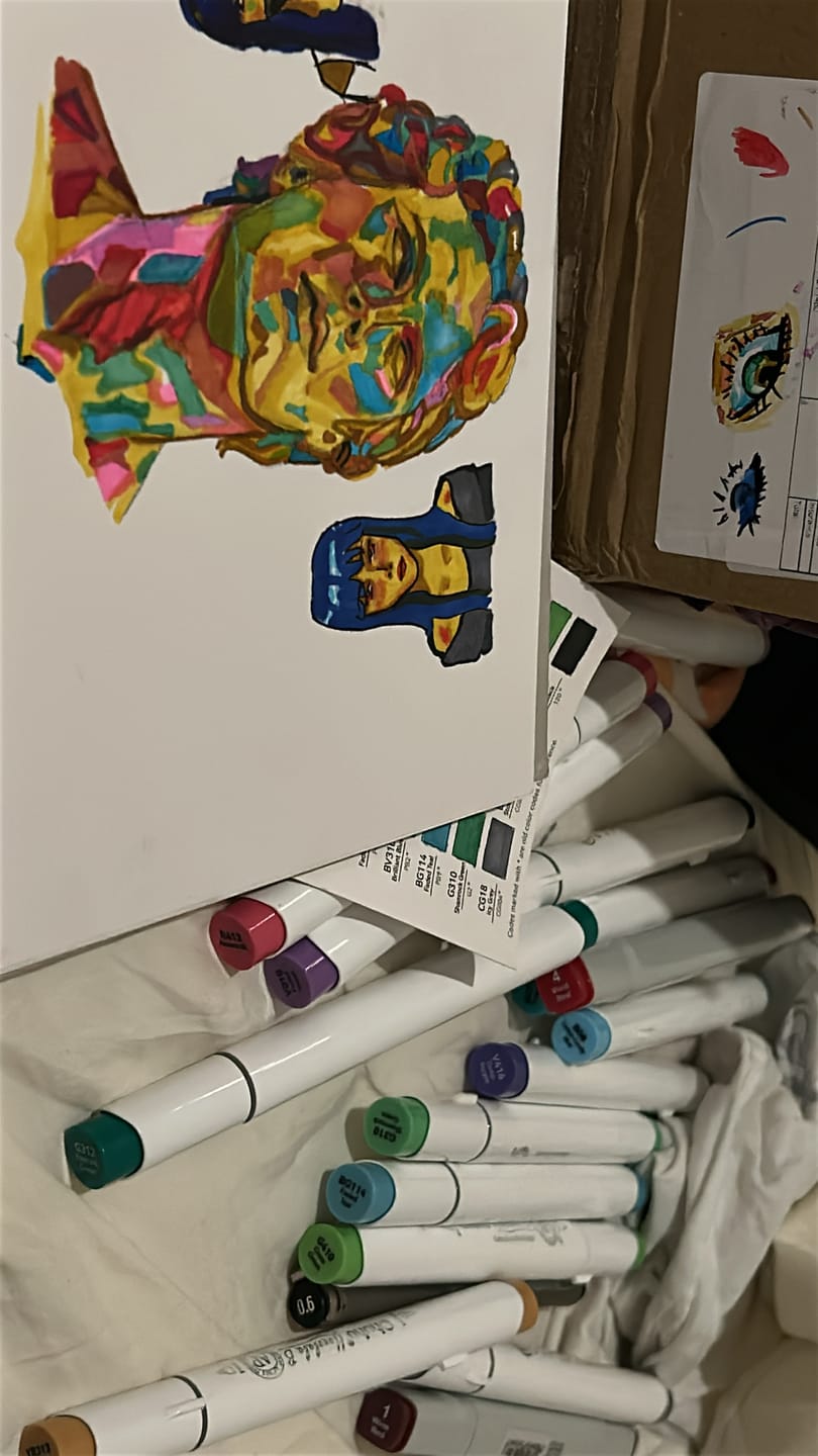 Customer photo review of Ohuhu Honolulu 24 Basic Colors Dual Tips Alcohol Art Markers