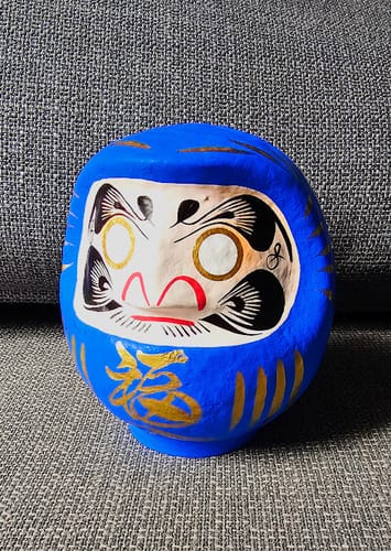 Customer photo review of Portafortuna Giapponese Daruma Blu
