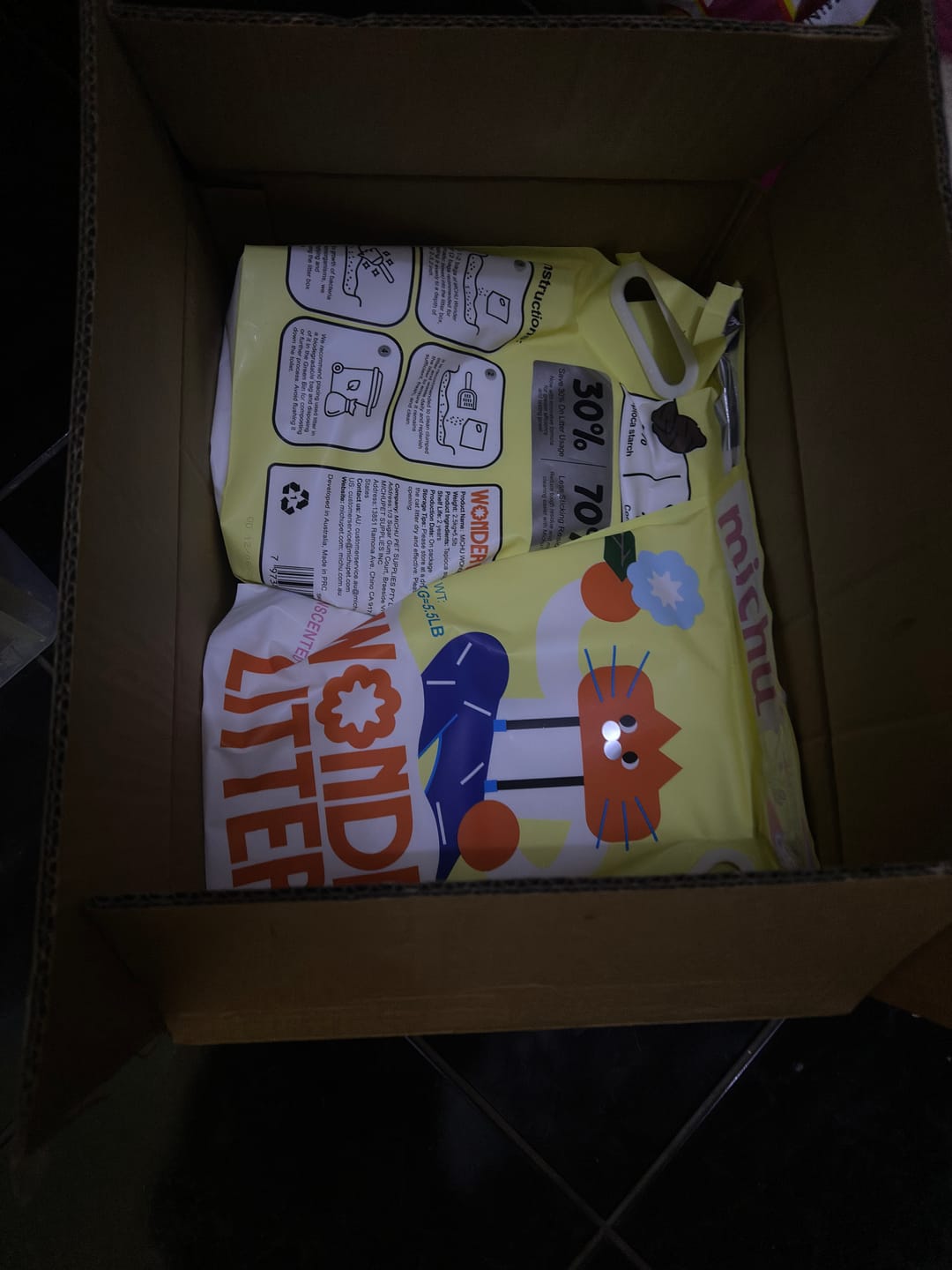 Customer photo review of Michu Wonder Litter - Plant-Based & Automatic-Box Friendly 2.5kg/6L