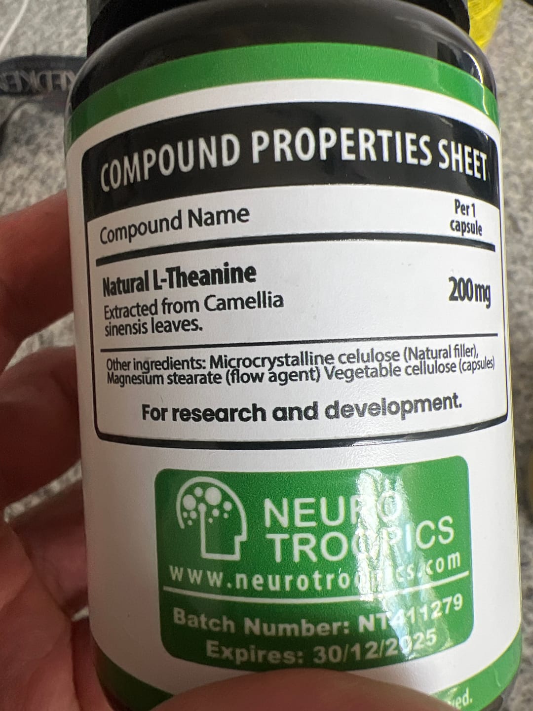 Customer photo review of L-teanina - 200 mg