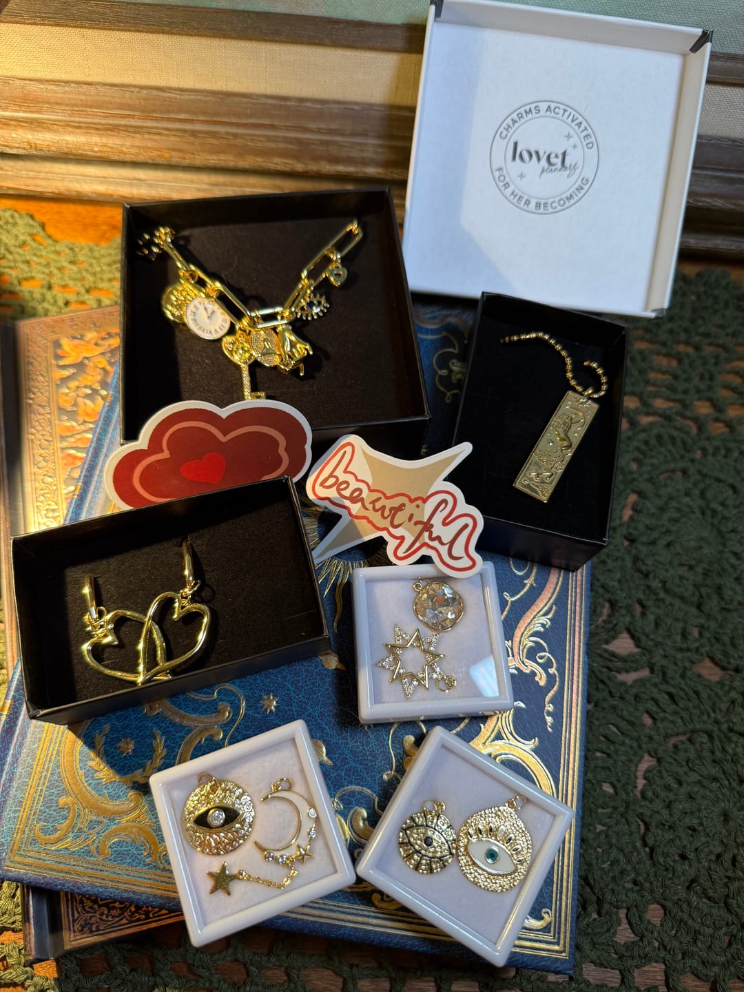Customer photo review of Abstract Open Heart Charm GOLD – Lead With Love
