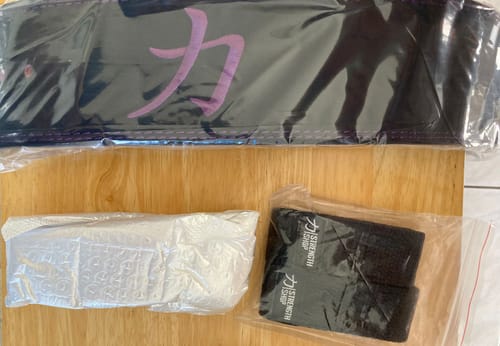 Customer photo review of Black w/ Purple Stitching Lever Belt, 10mm - IPF Approved