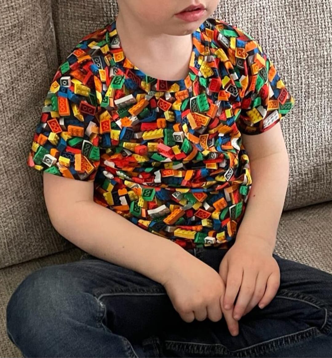 Customer photo review of Lego Blocks Cotton Jersey Fabric