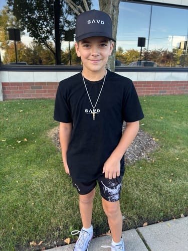 Customer photo review of Philippians 4:13 'Strength in Christ' Youth Performance Shorts