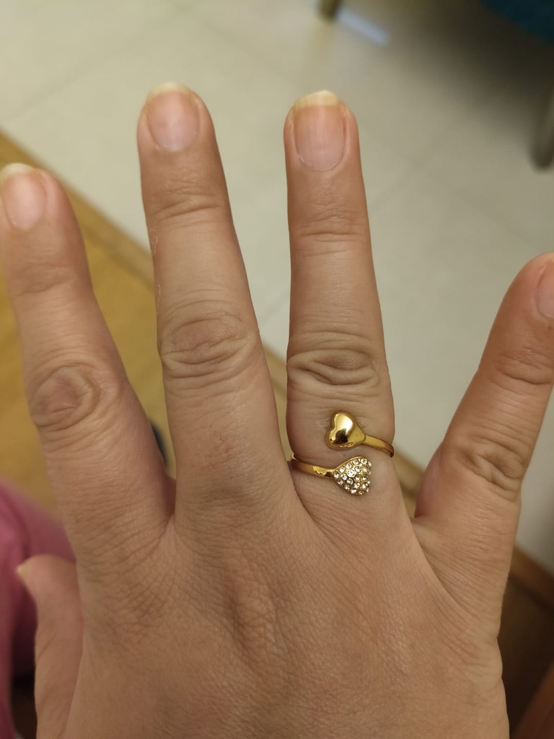 Customer photo review of Gold Stone Studded Heart Shaped Ring