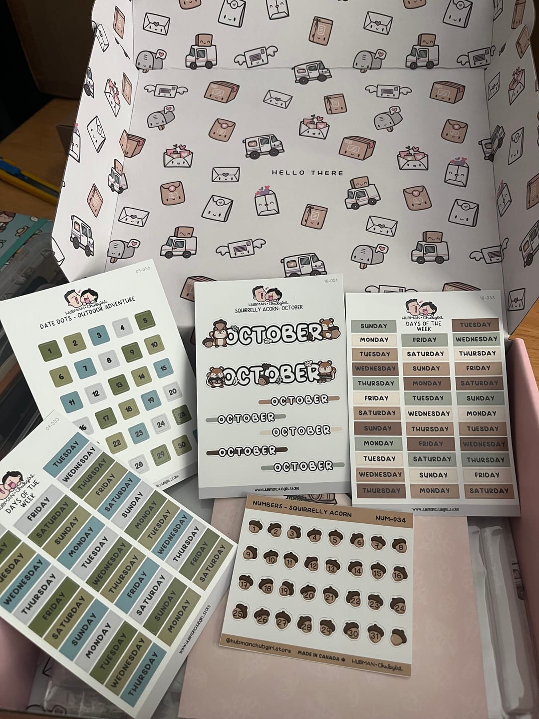 Customer photo review of Days of the Week - Squirrelly Acorn Planner Stickers