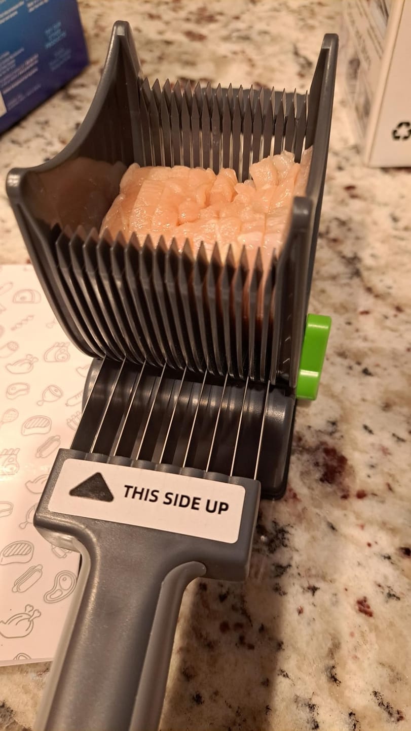 Customer photo review of Manual Meat Slicer & Knife Sharpener Set – Stainless Steel, Perfect for Beef, Pork, Lamb – Ideal for Home Cooking & BBQ, Black