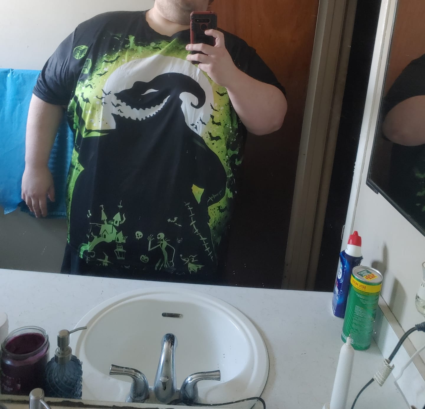 Customer photo review of Men's Shadow on the Moon Plus Size T-Shirt & Short,