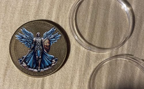 Customer photo review of FREE Today: Classic Style the Archangel Michael Watch Over Us Protection Strengthen Connection Coin