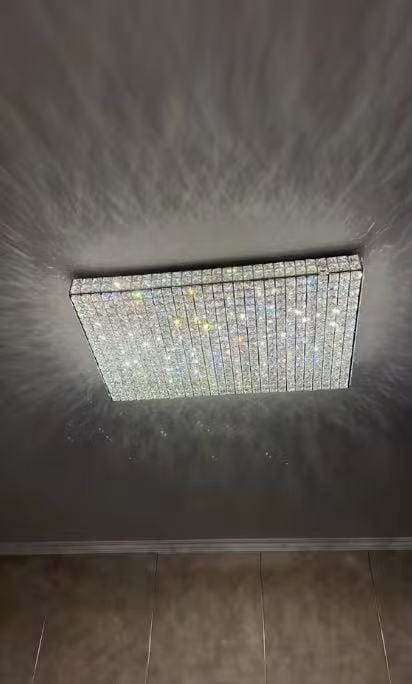 Customer photo review of WOMO Crystal Square Flush Mount Ceiling Light-WM1114
