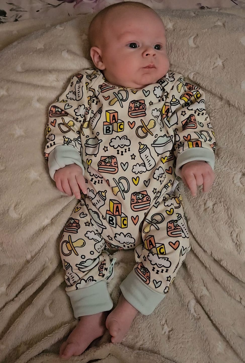 Customer photo review of Bath, Bottle, Bed Onesie