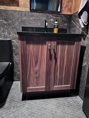 Customer photo review of Bridgeport 30" American Black Walnut Bathroom Vanity