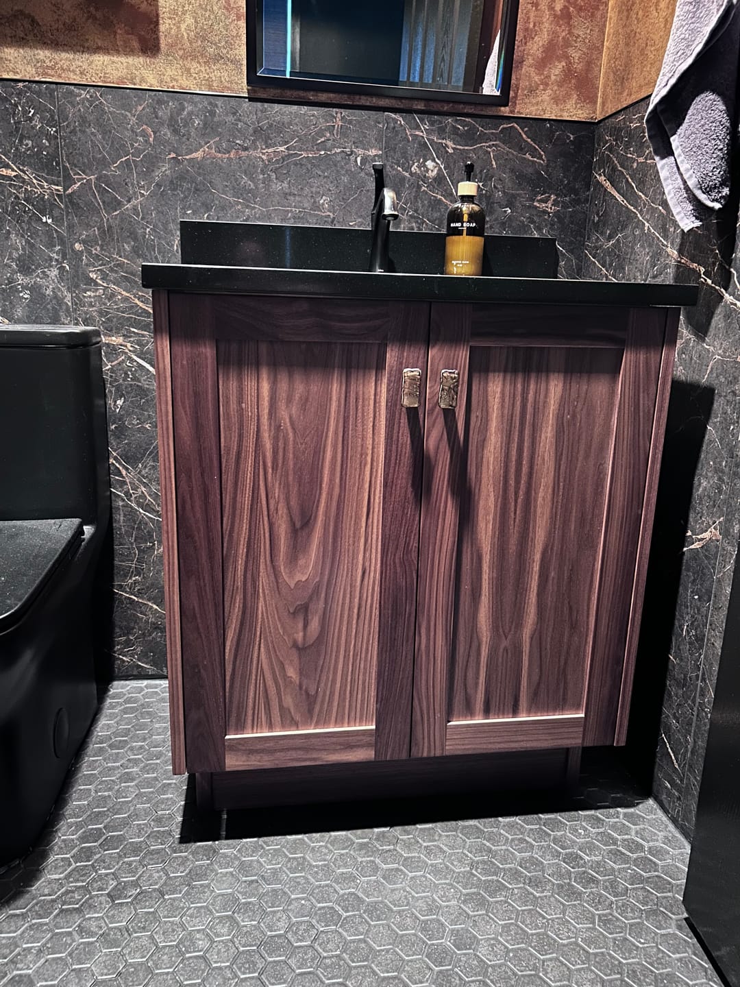 Customer photo review of Bridgeport 30" American Black Walnut Bathroom Vanity