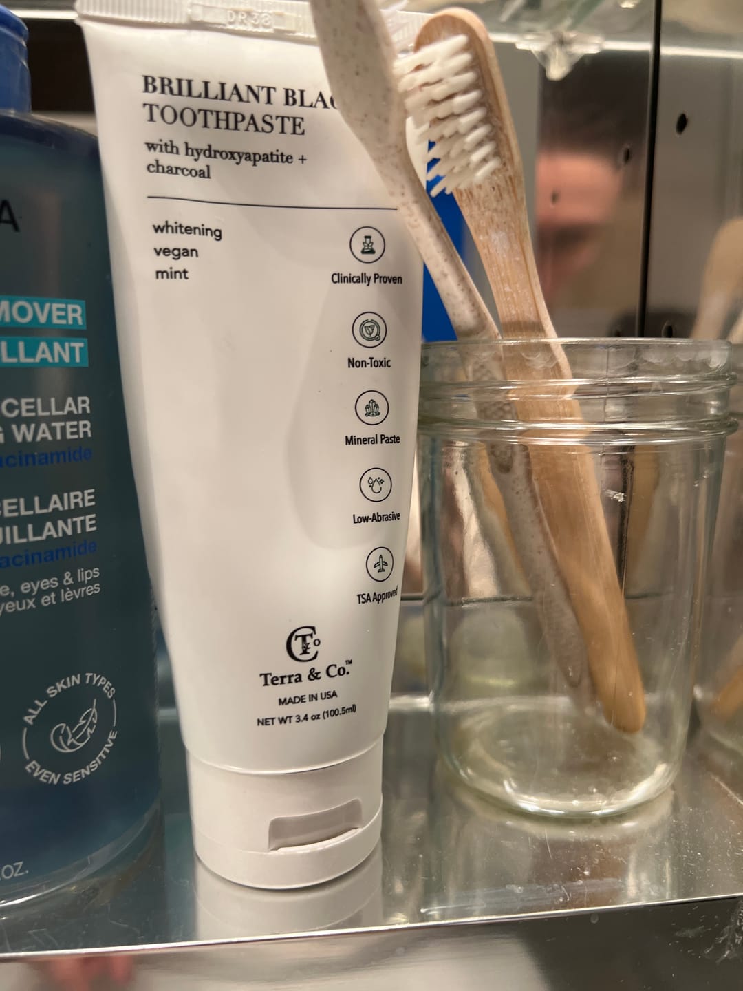 Customer photo review of Brilliant Black® Toothpaste | Fluoride-Free Activated Charcoal Whitening – Terra & Co.