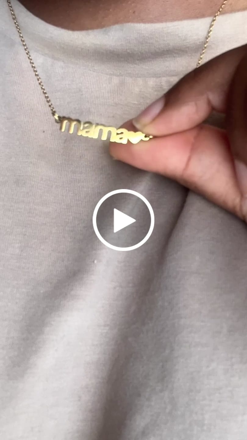 Customer video review of “Mama” Necklace – 18k Gold Plated Stainless Steel