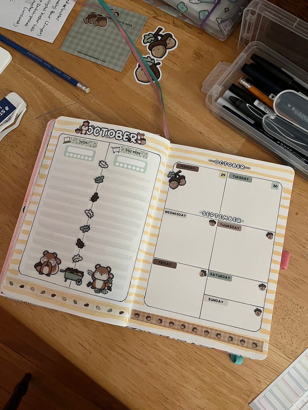 Customer photo review of Squirrelly Acorn - Months Planner Stickers