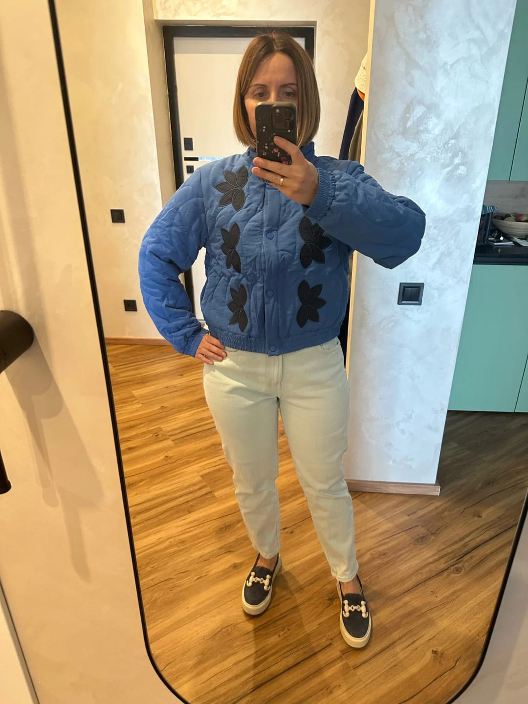 Customer photo review of Leonie Quilted Embroidered Jacket