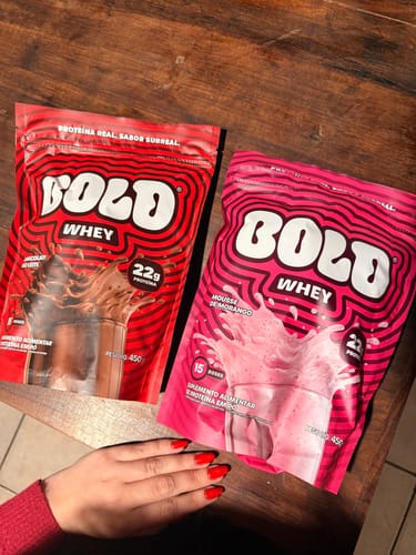 Customer photo review of BOLD WHEY MOUSSE DE MORANGO (450g)