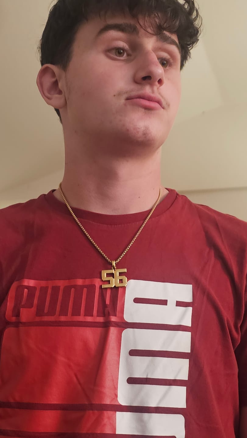 Customer photo review of Signature Jersey Number Pendant 18K Plated Gold