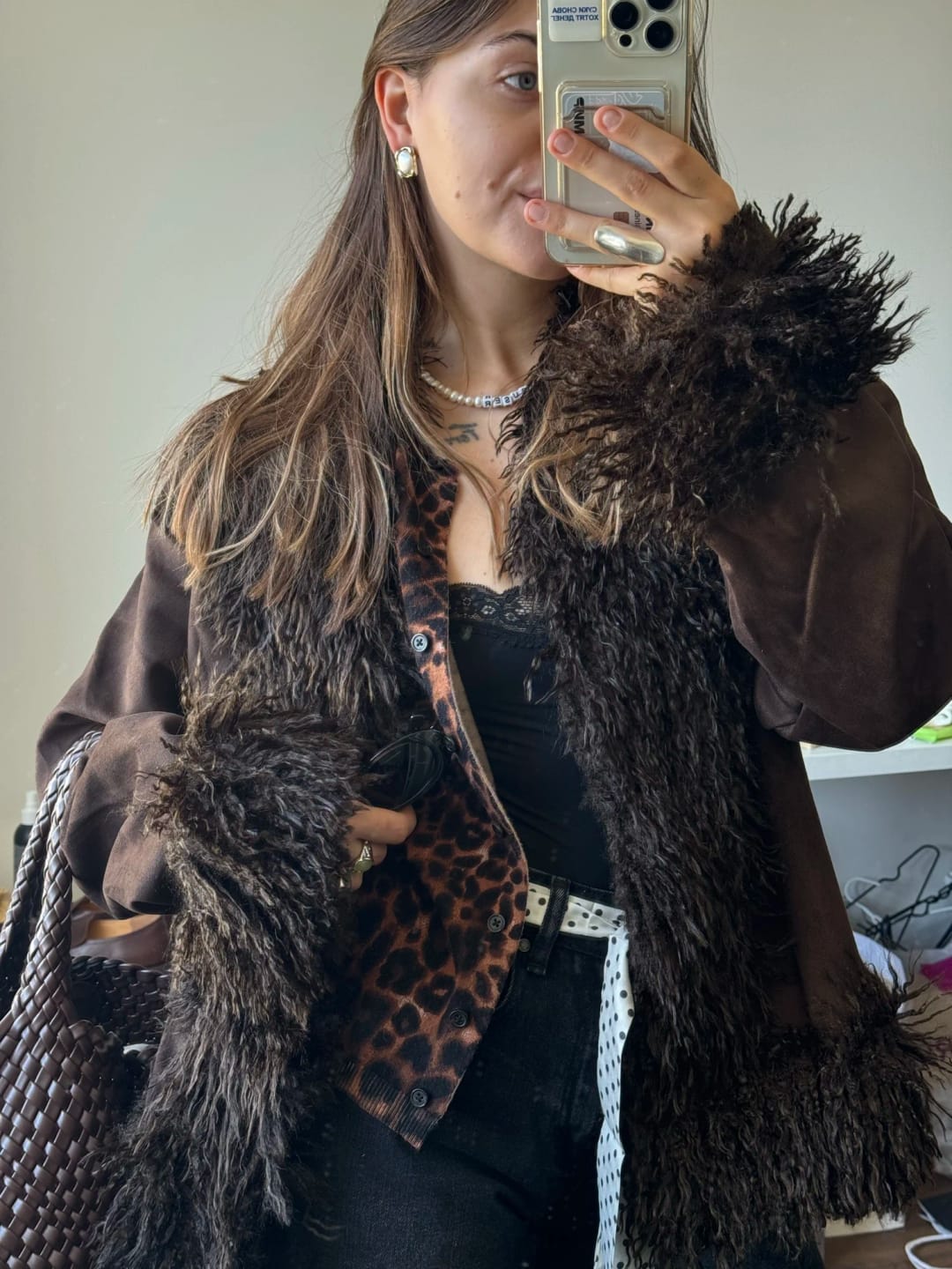 Customer photo review of Daisy Plush Faux Fur Coat