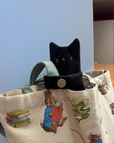 Customer photo review of Hugging Cat Zipper Pouch — Handmade Bag Charm