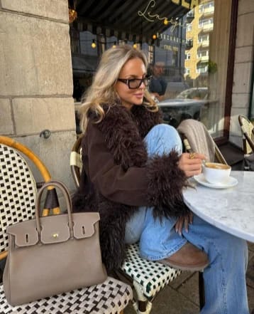 Customer photo review of Daisy Plush Faux Fur Coat
