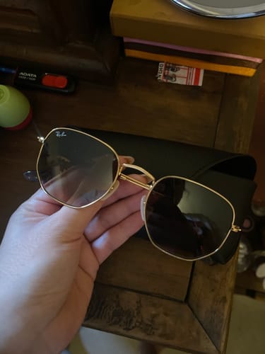 Customer photo review of Lentes De Sol Rb Hexagonal Flat Rb3548n Dorado Café Degradad