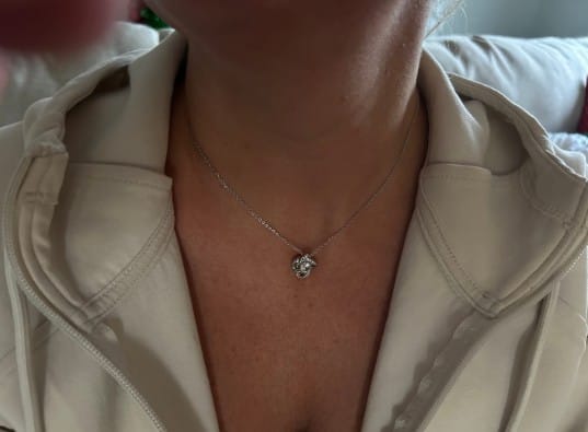 Customer photo review of To My Beautiful Granddaughter - "A Chapter I'll Cherish Forever" Love Knot Necklace Gift Set  - GD07