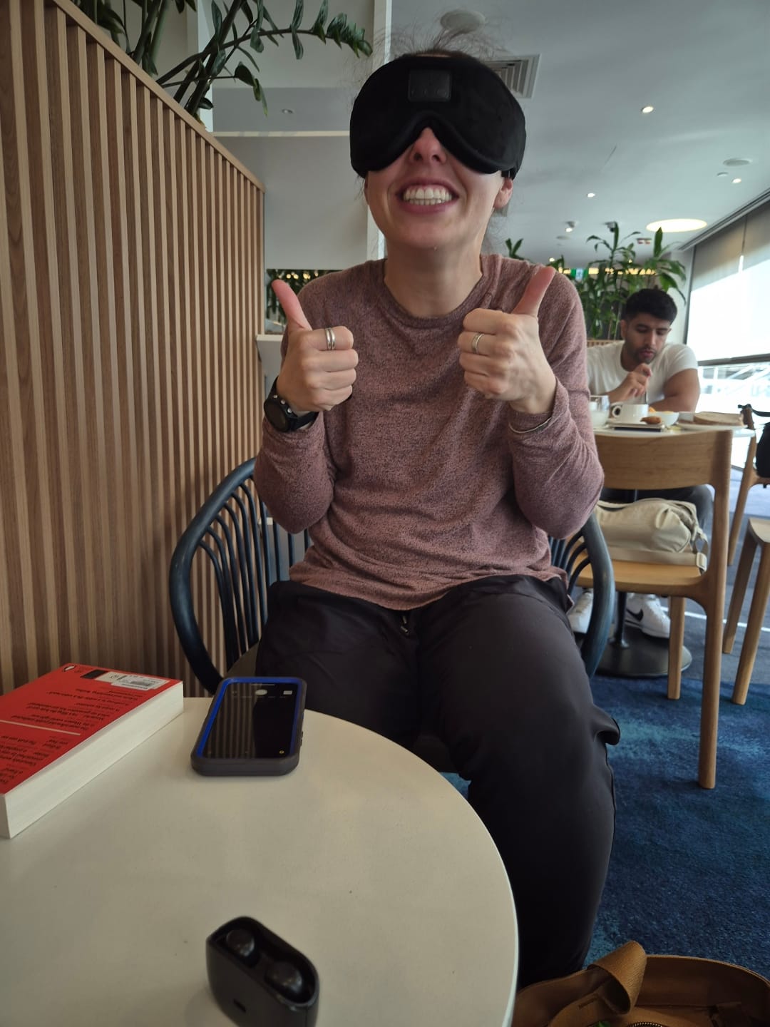 Customer photo review of mussage Sleep Mask With Bluetooth Headphones