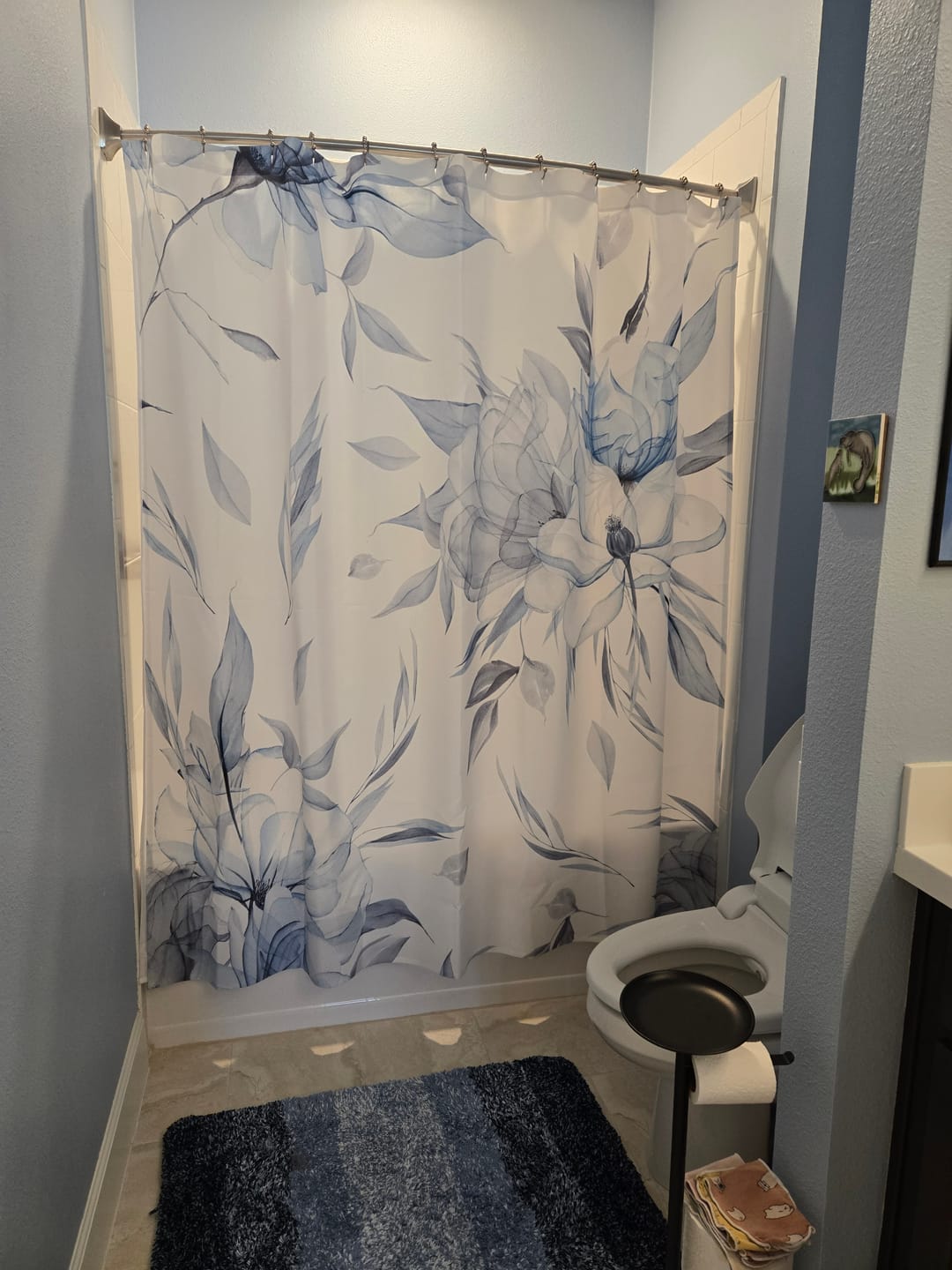 Customer photo review of Floral Watercolor Shower Curtain