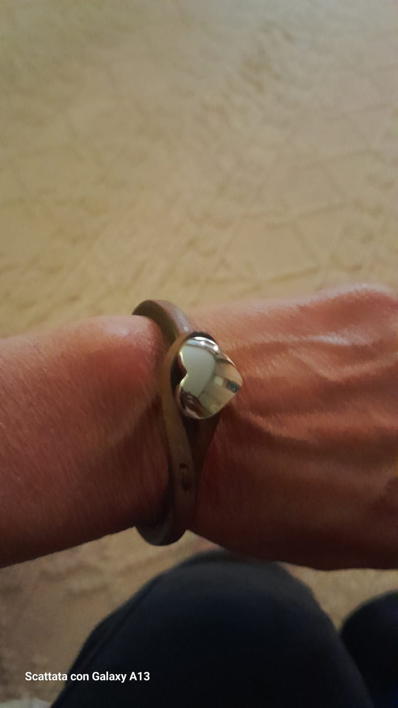 Customer photo review of Bracciale pelle Cuore Mio Palladio Tulsi