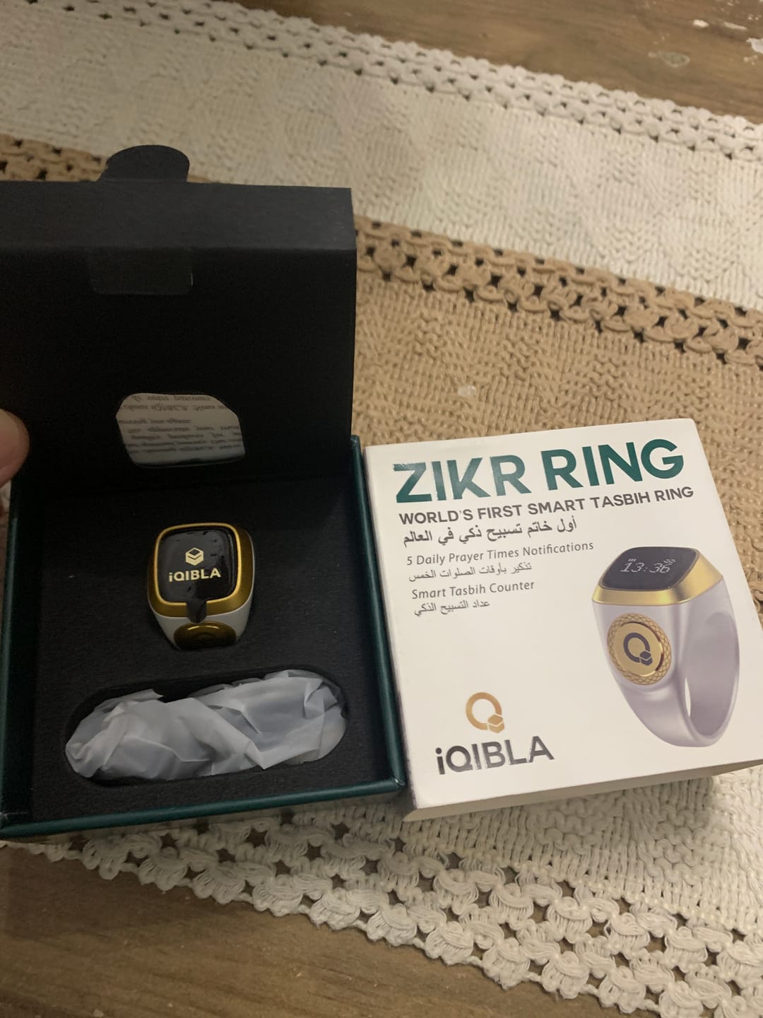 Customer photo review of ZIKR Smart Ring – White Digital Tasbih