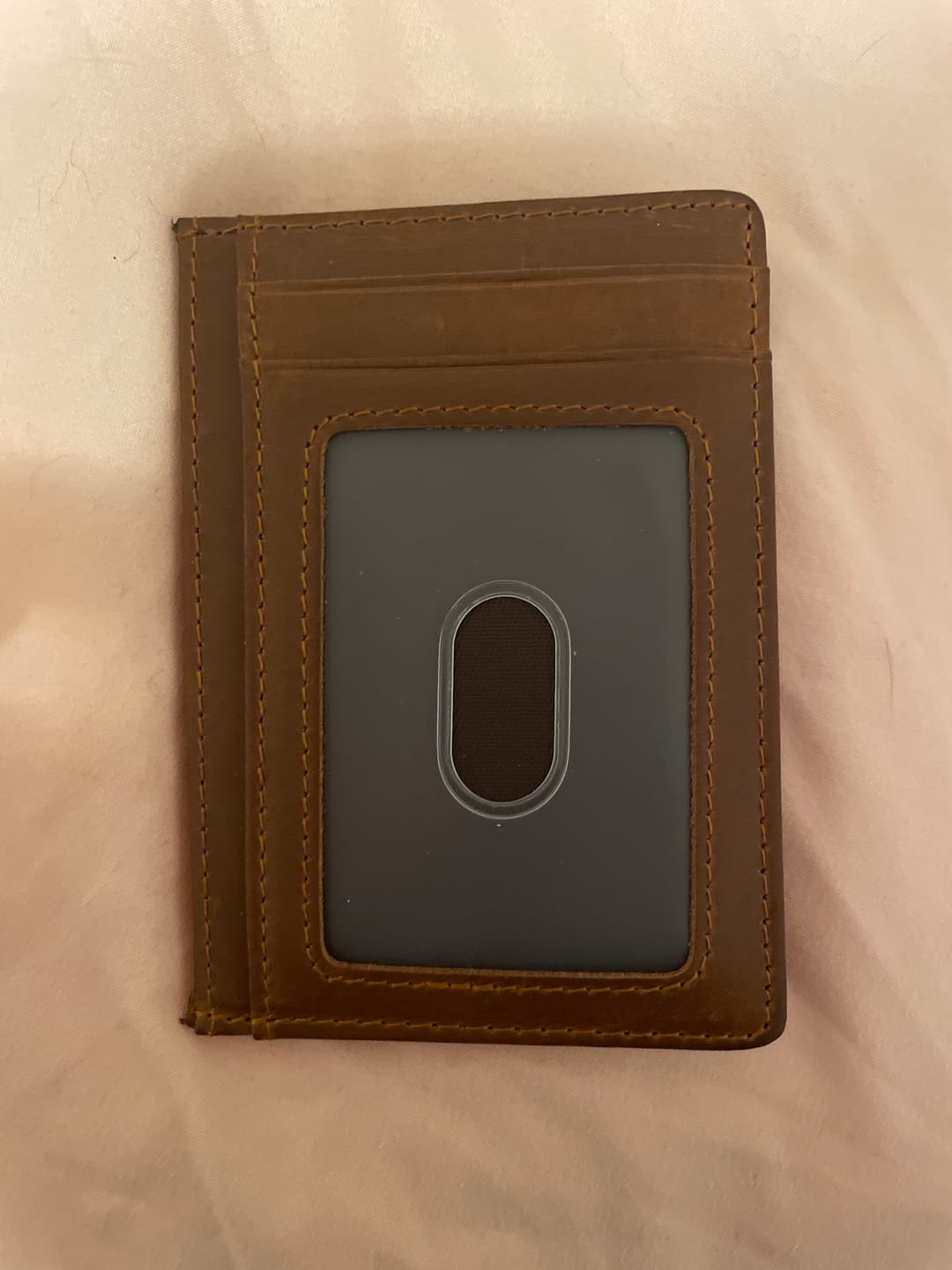 Customer photo review of 80Eighty® Cognac Leather Wallet