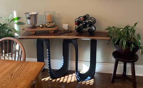 Customer photo review of Console Table Base 320 CORA 28H Metal Industrial Design Furniture